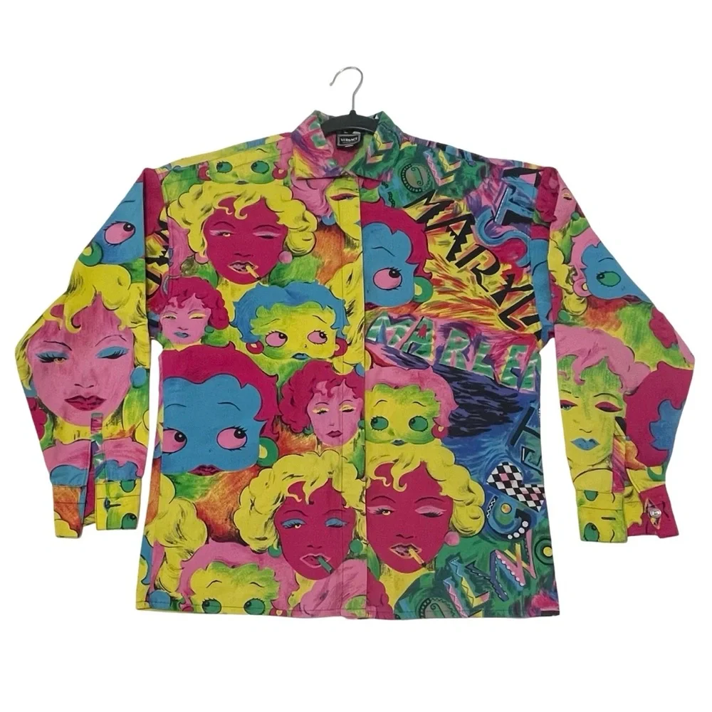 🎈HP🎈90’s Versace Jeans Couture Marilyn Monroe & Betty Boop Pop Art Top Small - Picture 4 of 12